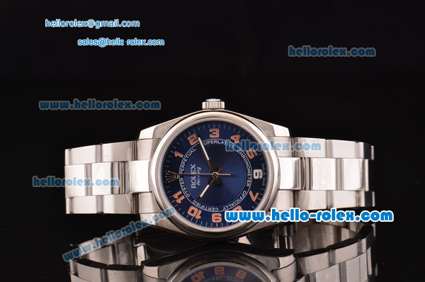 Rolex Air-King Oyster Perpetual Automatic with Blue Dial and Red Number Marking-2007 Model - Click Image to Close